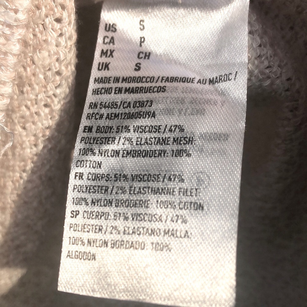 American Eagle cotton sweater with lace accent, Sm - Picture 6 of 7